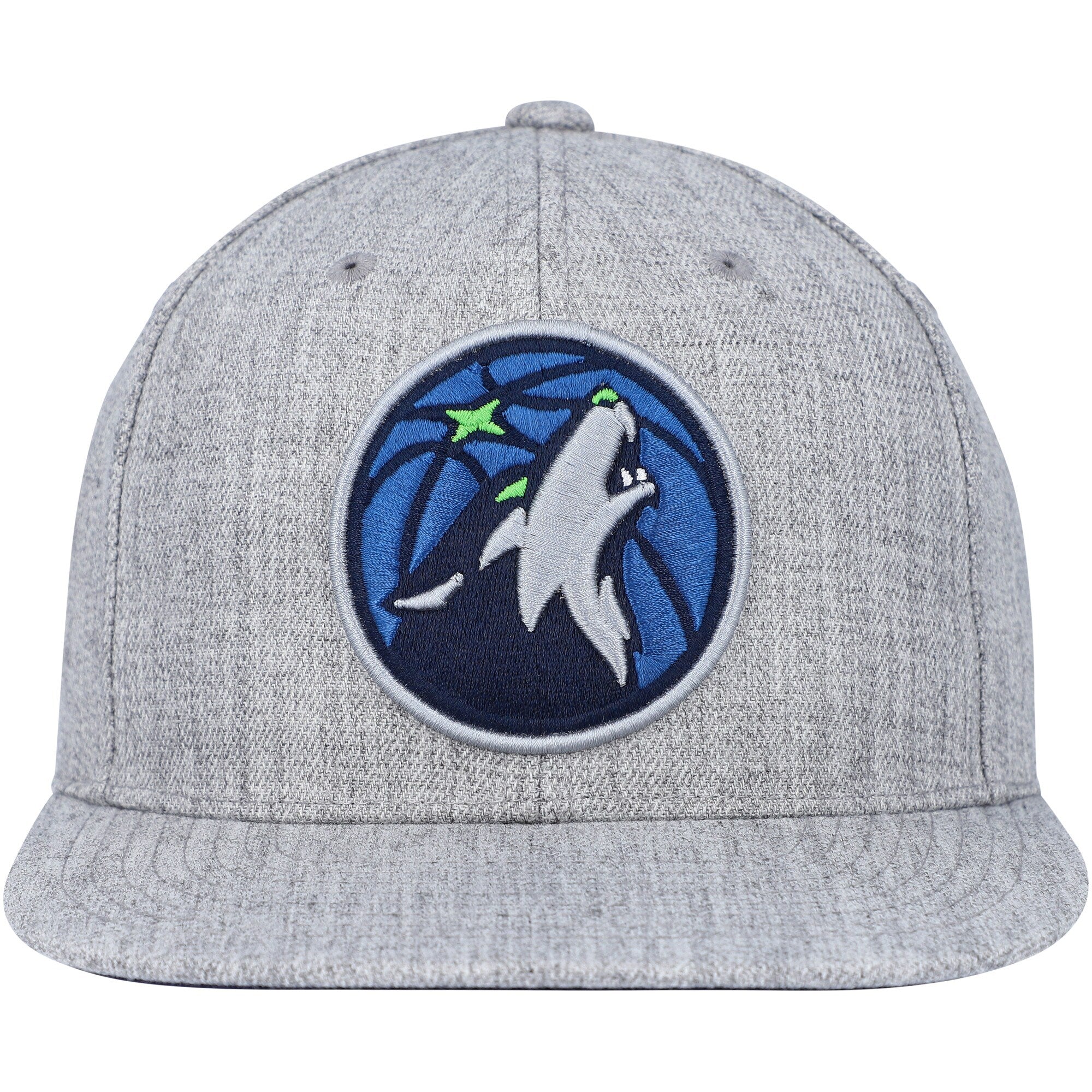MENS MITCHELL & NESS NBA TEAM HEATHER 2.0 SNAPBACK TIMBERWOLVES - GREY HEATHER