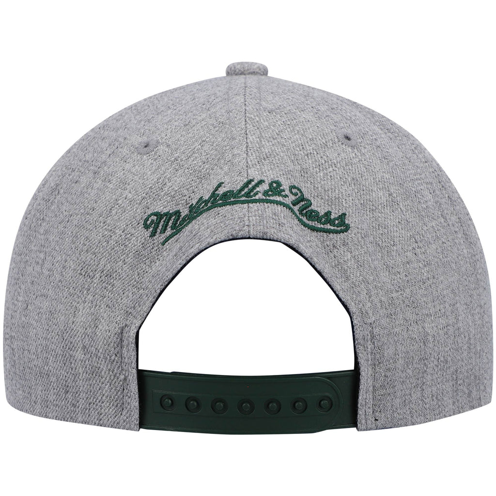 MENS MITCHELL & NESS NBA TEAM HEATHER 2.0 SNAPBACK BUCKS - GREY HEATHER
