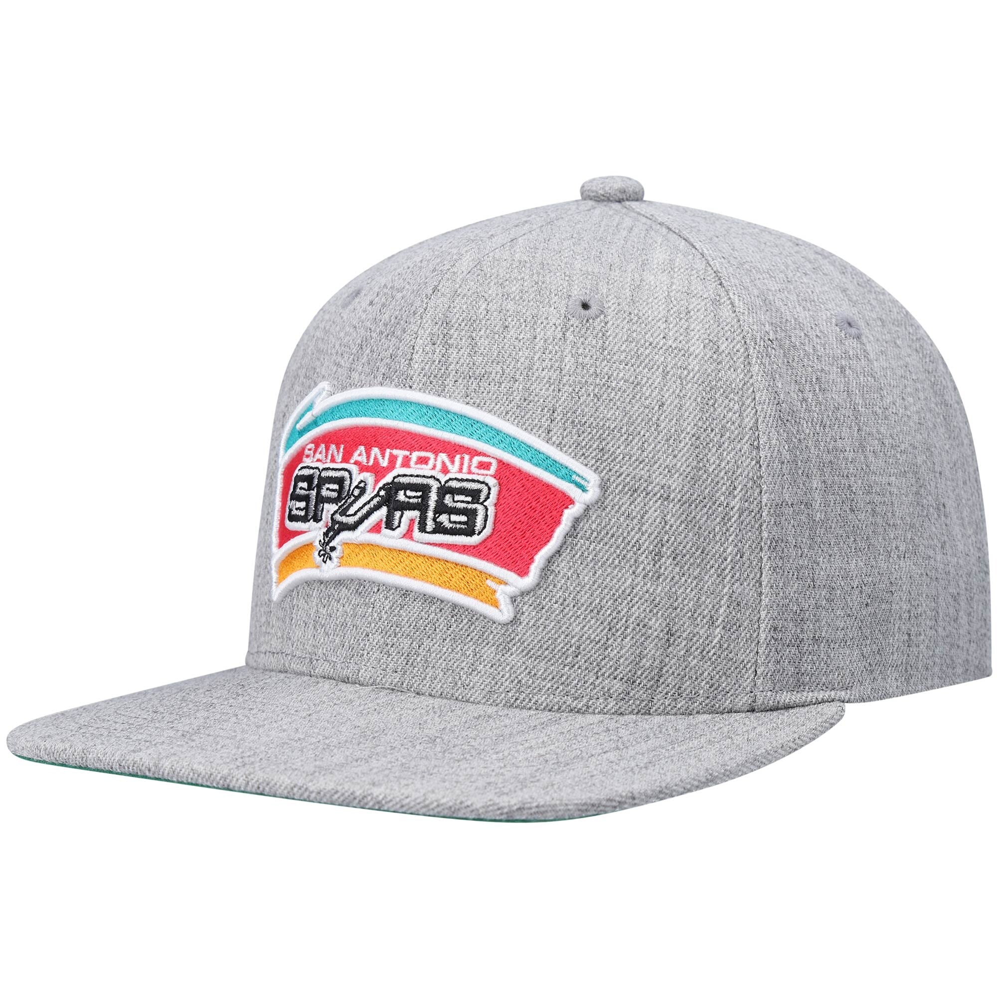 Mens MITCHELL & NESS NBA TEAM HEATHER 2.0 SNAPBACK HWC SPURS