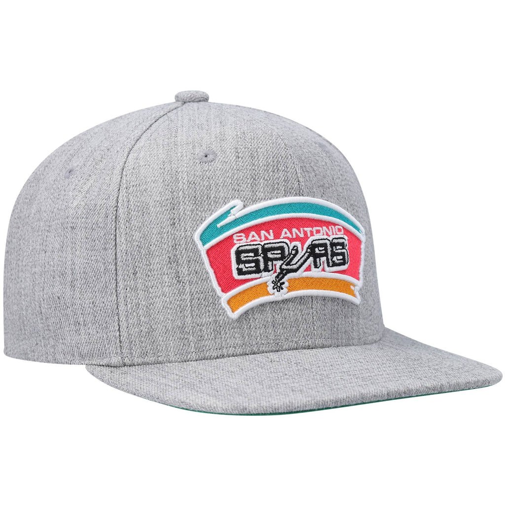 Mens MITCHELL & NESS NBA TEAM HEATHER 2.0 SNAPBACK HWC SPURS