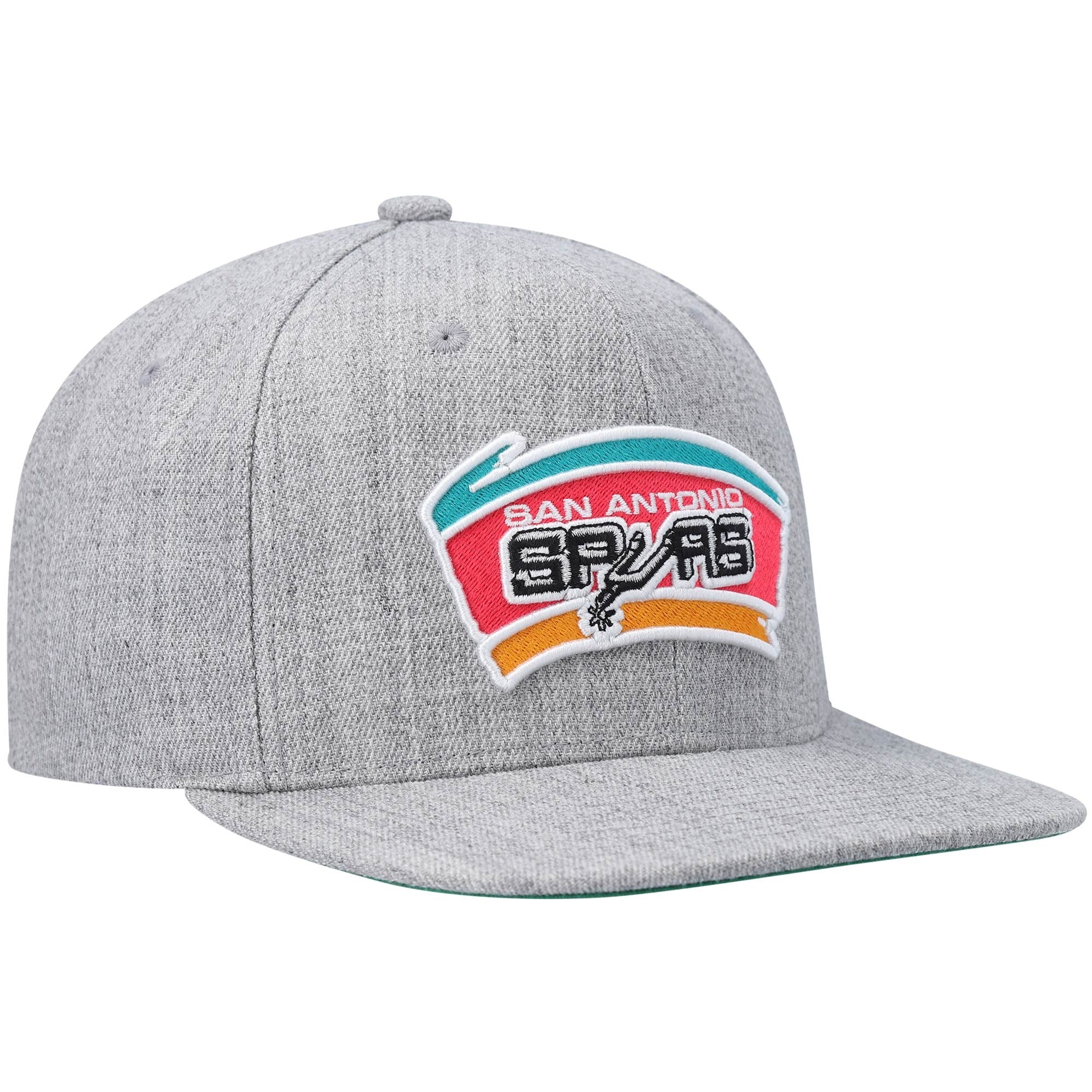 Mens MITCHELL & NESS NBA TEAM HEATHER 2.0 SNAPBACK HWC SPURS