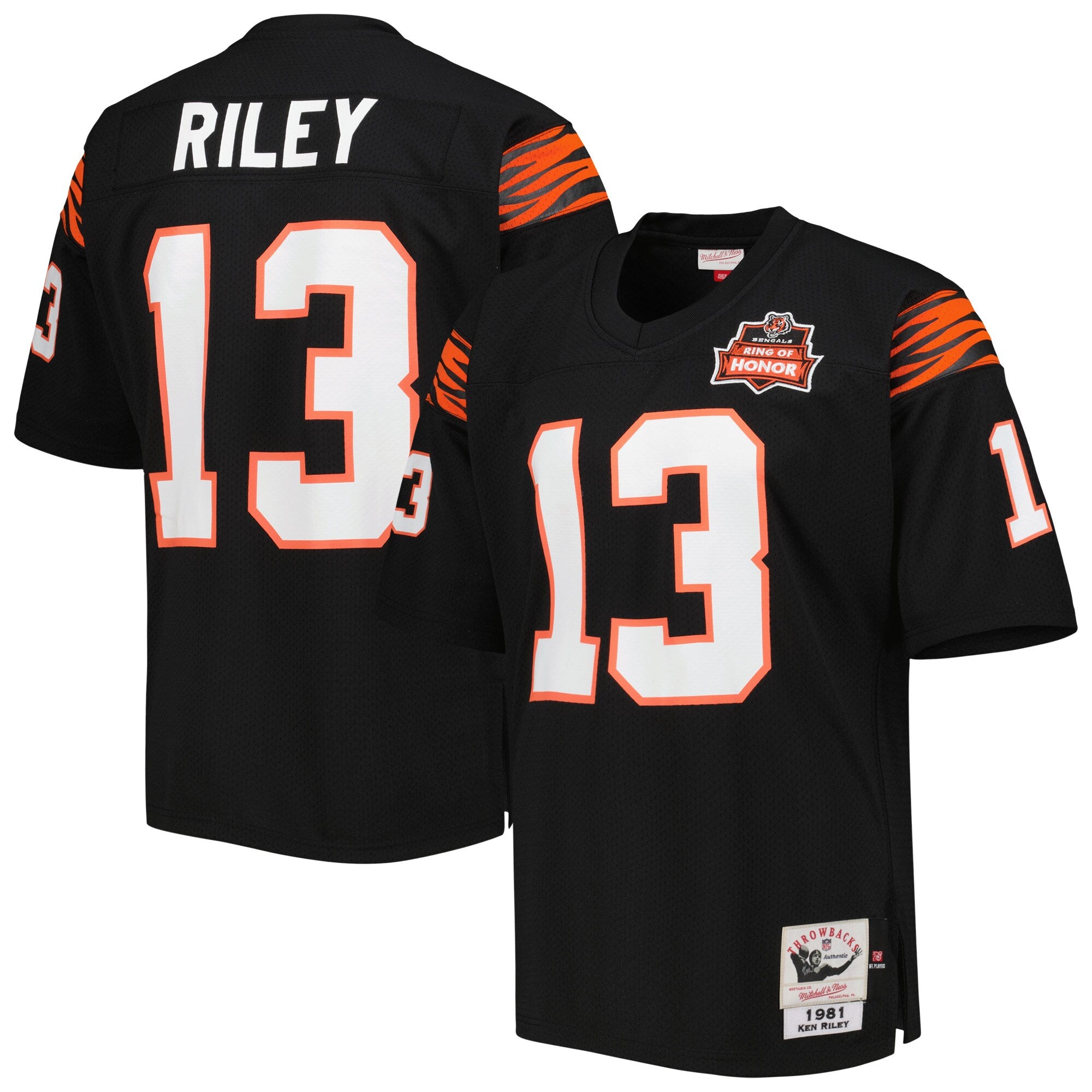 Mens Mitchell & Ness NFL DARK JERSEY BENGALS 1981 KEN RILEY