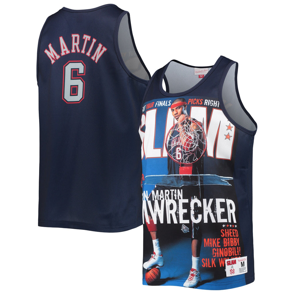 MENS MITCHELL & NESS SLAM SUBLIMATED TANK NETS KENYON MARTIN