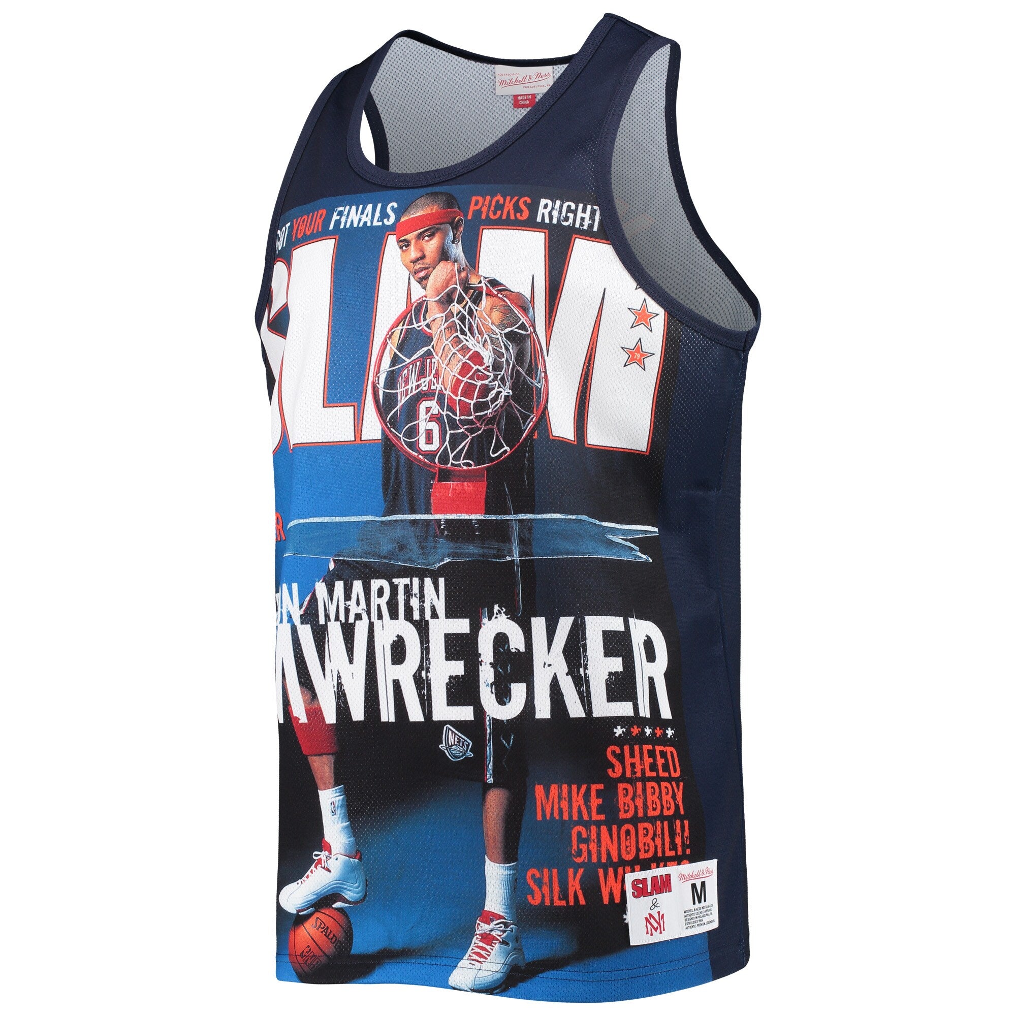 MENS MITCHELL & NESS SLAM SUBLIMATED TANK NETS KENYON MARTIN