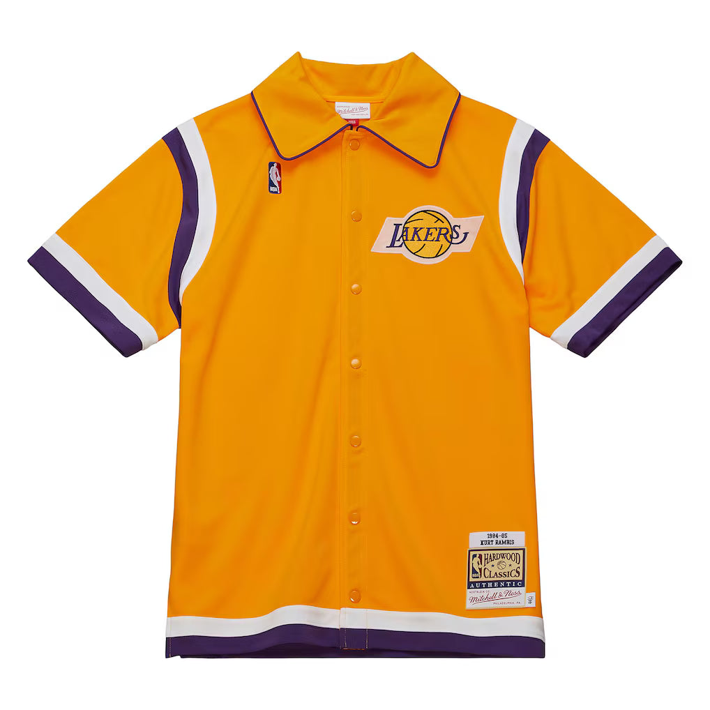 Mens Mitchell & Ness NBA AUTHENTIC SHOOTING SHIRT LAKERS 1987 KURT RAMBIS