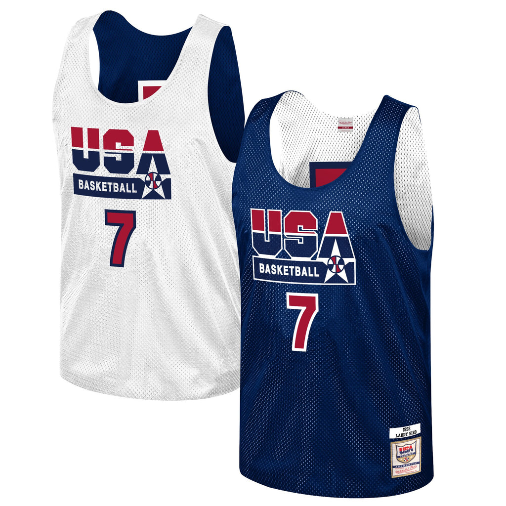 MENS MITCHELL & NESS NBA AUTHENTIC REV PRACTICE JERSEY TEAM USA 1992 LARRY BIRD