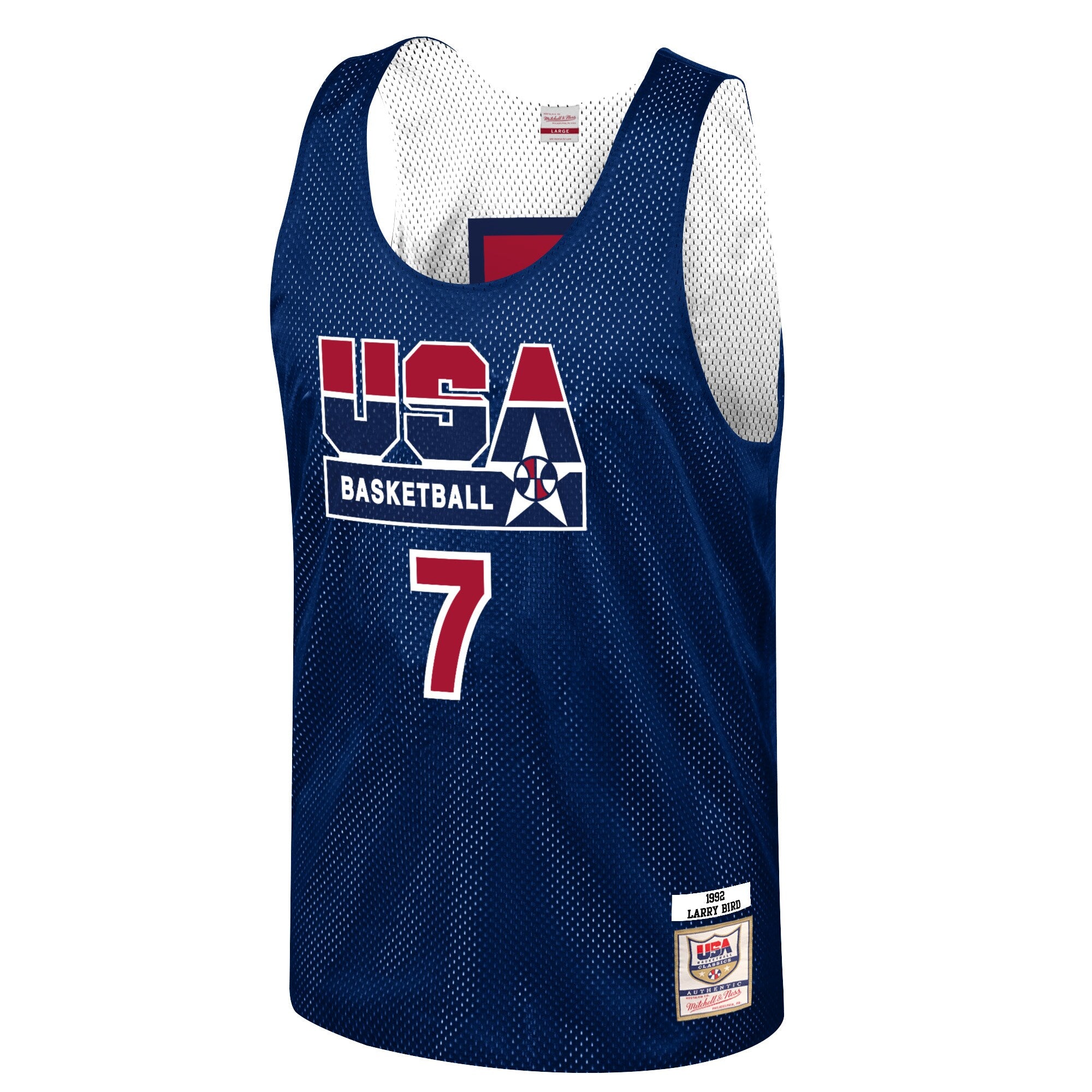 MENS MITCHELL & NESS NBA AUTHENTIC REV PRACTICE JERSEY TEAM USA 1992 LARRY BIRD