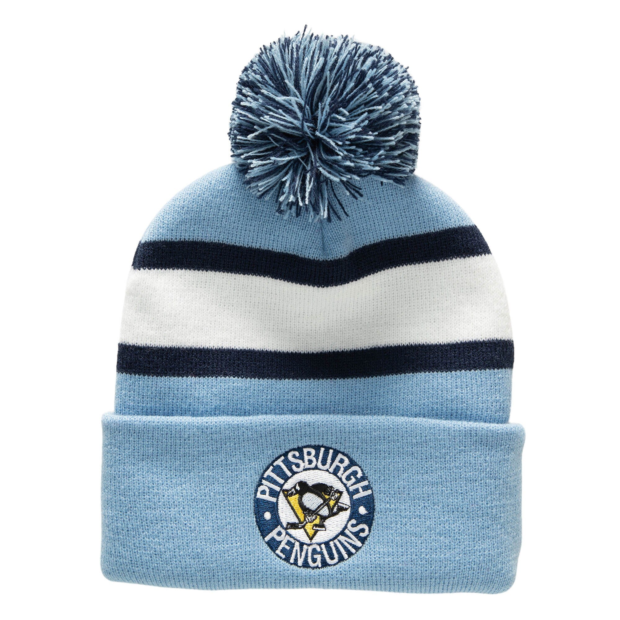 Mens Mitchell & Ness NHL STRIPE POM KNIT PENGUINS