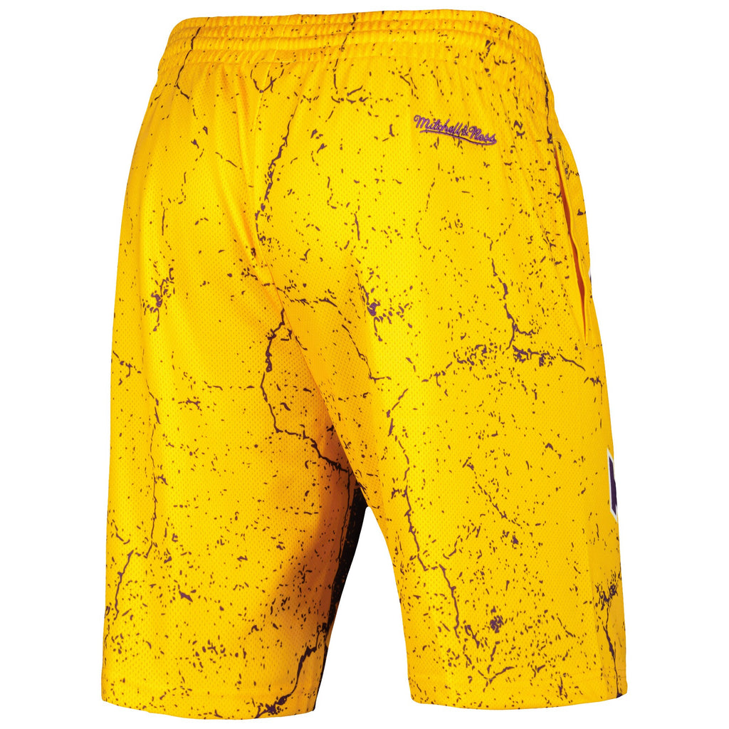MENS MITCHELL & NESS NBA PLAYER BURST MESH SHORTS LAKERS MAGIC JOHNSON