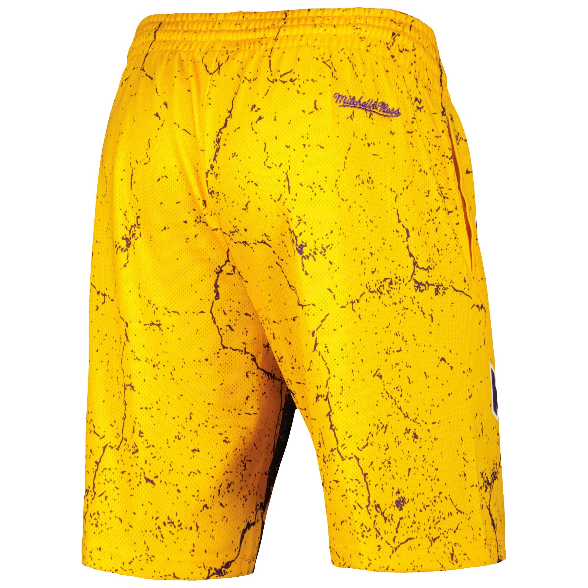 MENS MITCHELL & NESS NBA PLAYER BURST MESH SHORTS LAKERS MAGIC JOHNSON