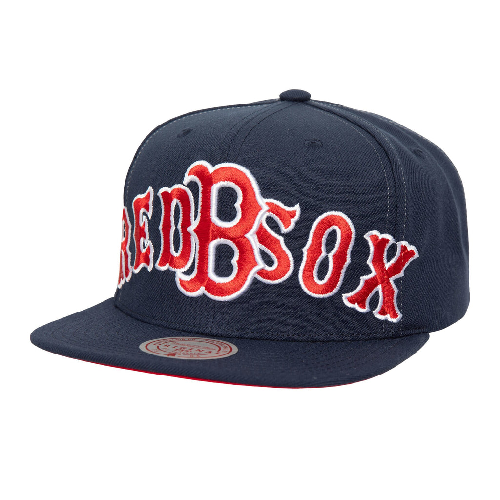 MENS MITCHELL & NESS MLB FULL FRONTAL SNAPBACK RED SOX - NAVY