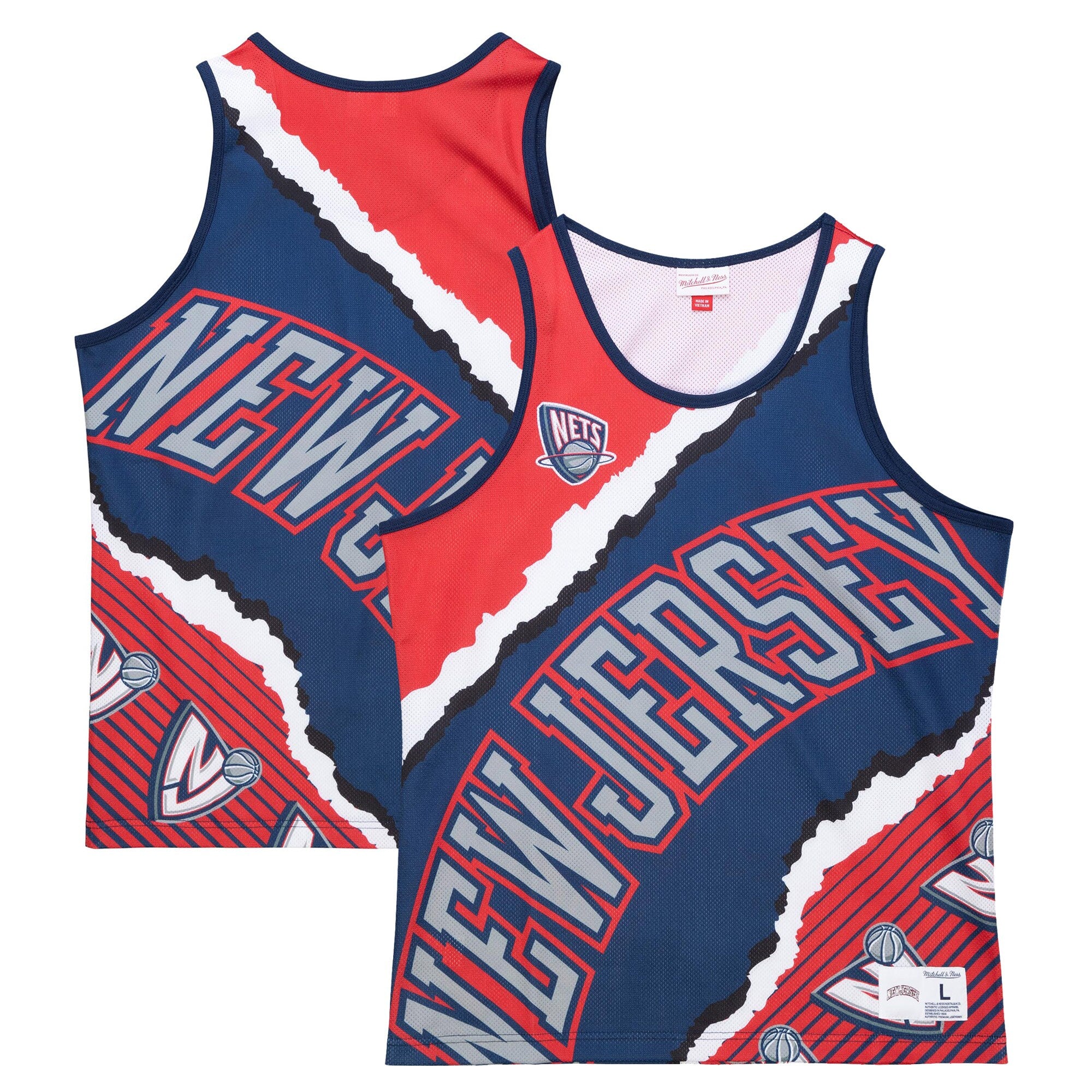 [TMTK1232-NJNYYPPPNYRD] MENS MITCHELL & NESS JUMBOTRON 2.0 SUBLIMATED TANK NETS