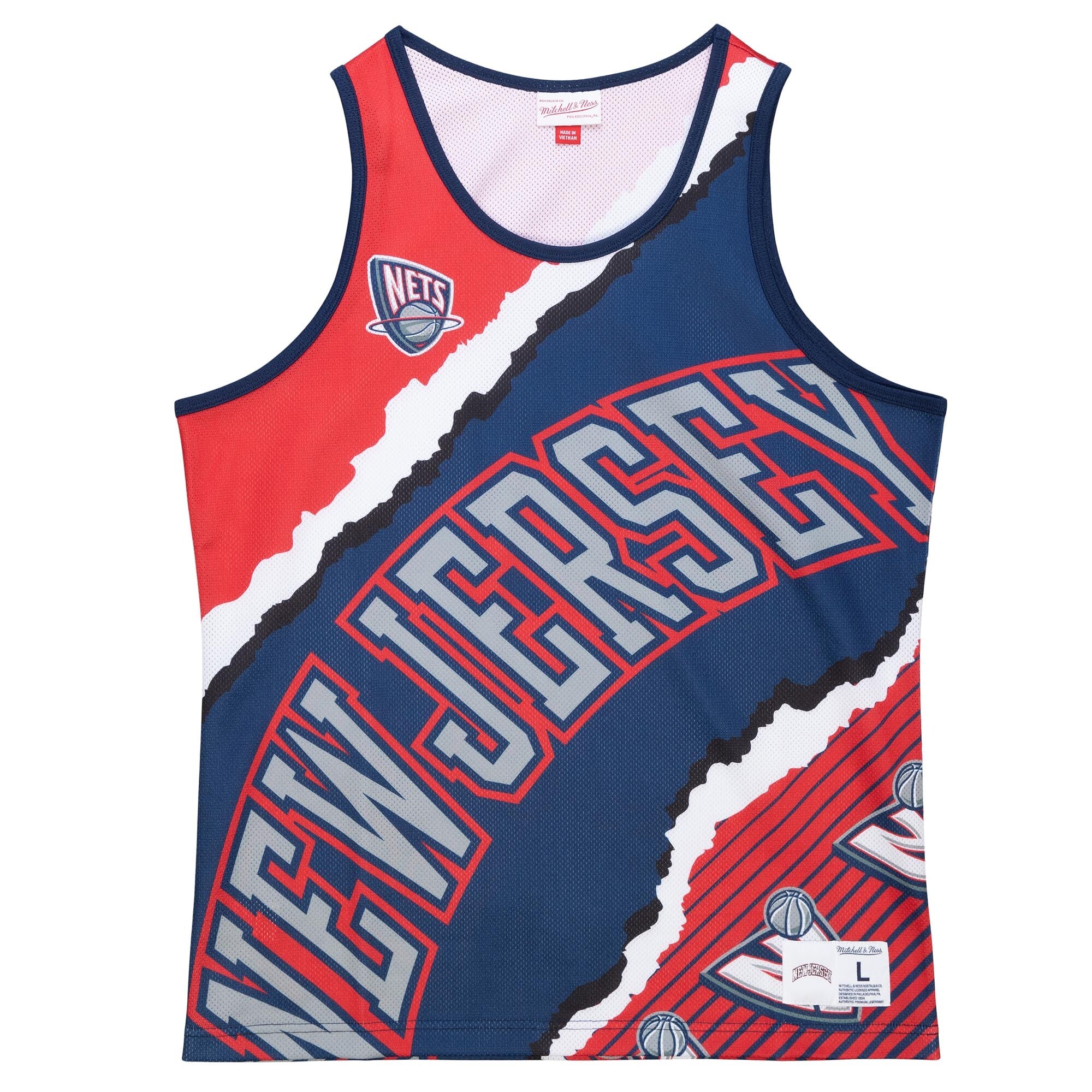 [TMTK1232-NJNYYPPPNYRD] MENS MITCHELL & NESS JUMBOTRON 2.0 SUBLIMATED TANK NETS