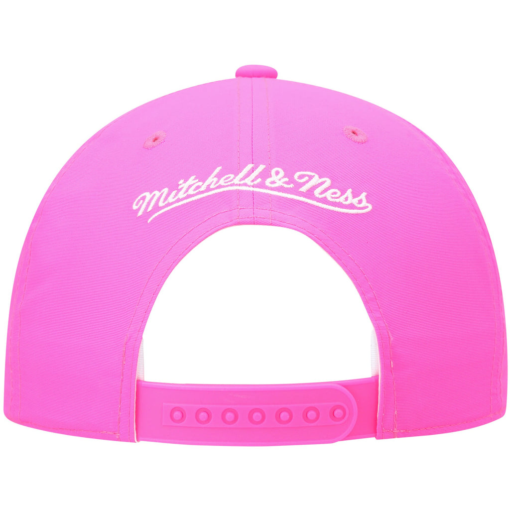 MENS MITCHELL & NESS NBA NEON NYLON SNAPBACK HWC LAKERS - PINK