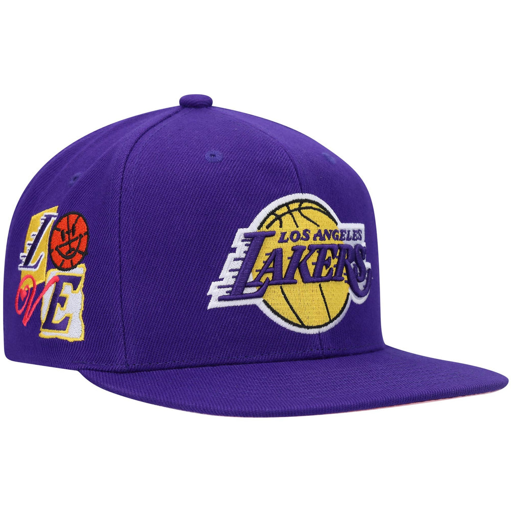 [6HSSSH21228-LALPURP] MENS MITCHELL & NESS NBA LA LAKERS ALL LOVE SNAPBACK