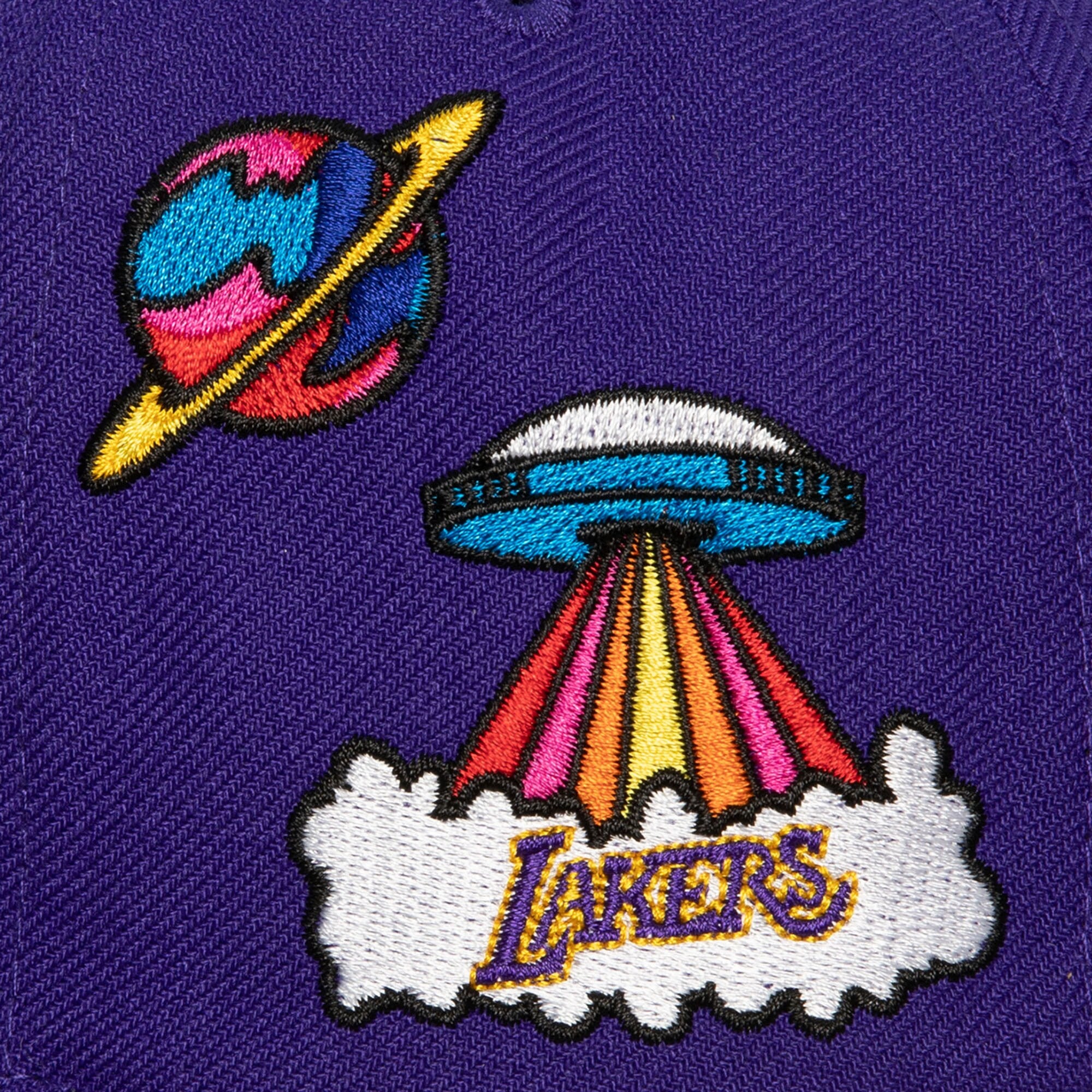 MENS MITCHELL & NESS NBA PSYCHEDELIC SNAPBACK HWC LAKERS - PURPLE