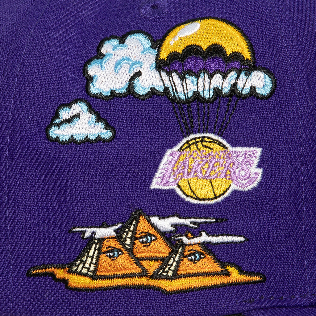 MENS MITCHELL & NESS NBA PSYCHEDELIC SNAPBACK HWC LAKERS - PURPLE