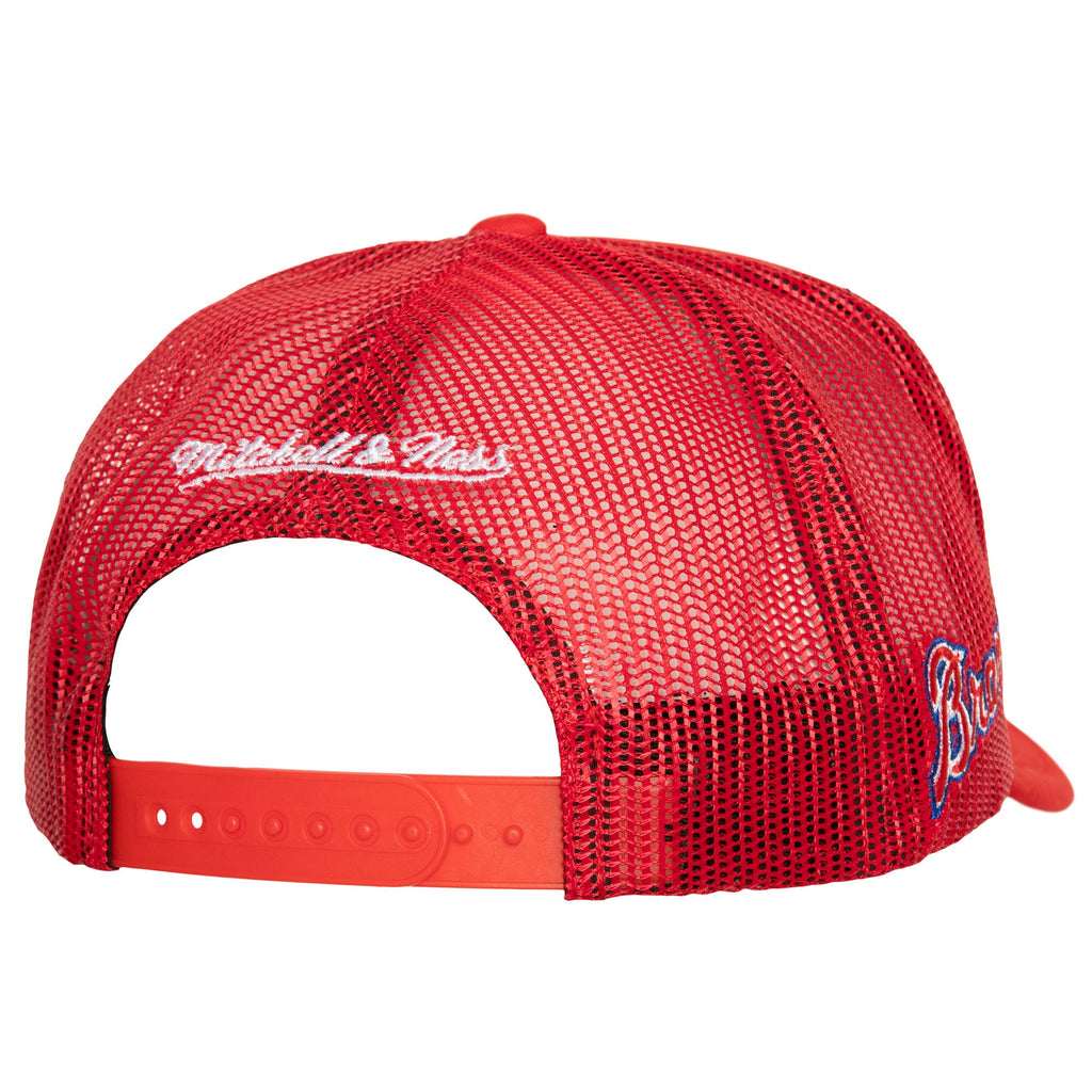 MENS MITCHELL & NESS MLB CURVEBALL TRUCKER COOP BRAVES - RED