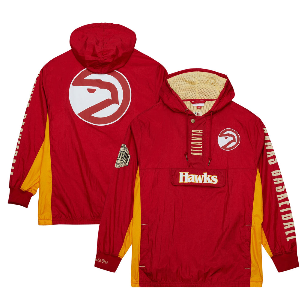 MENS MITCHELL & NESS NBA TEAM OG 2.0 ANORAK WINDBREAKER VINTAGE LOGO HAWKS