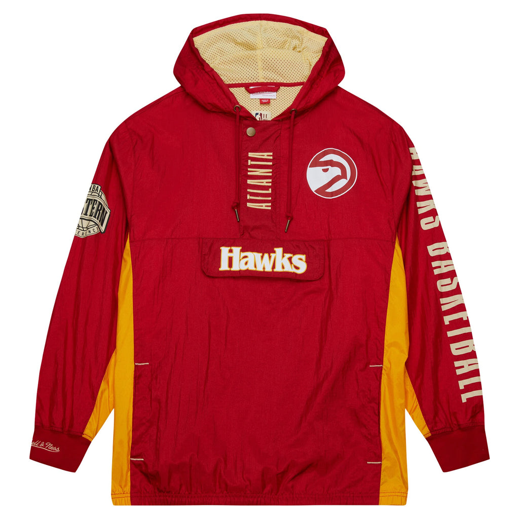 MENS MITCHELL & NESS NBA TEAM OG 2.0 ANORAK WINDBREAKER VINTAGE LOGO HAWKS