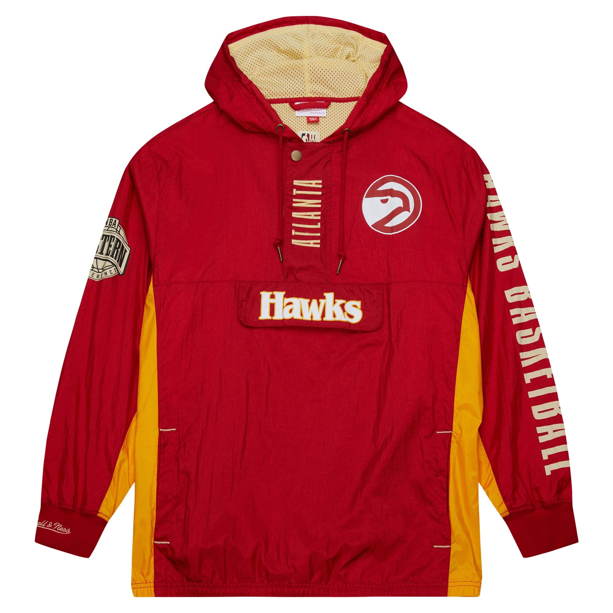 MENS MITCHELL & NESS NBA TEAM OG 2.0 ANORAK WINDBREAKER VINTAGE LOGO HAWKS