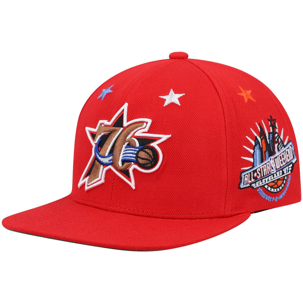 MENS MITCHELL & NESS NBA 1997 TOP STAR SNAPBACK HWC 76ERS - RED