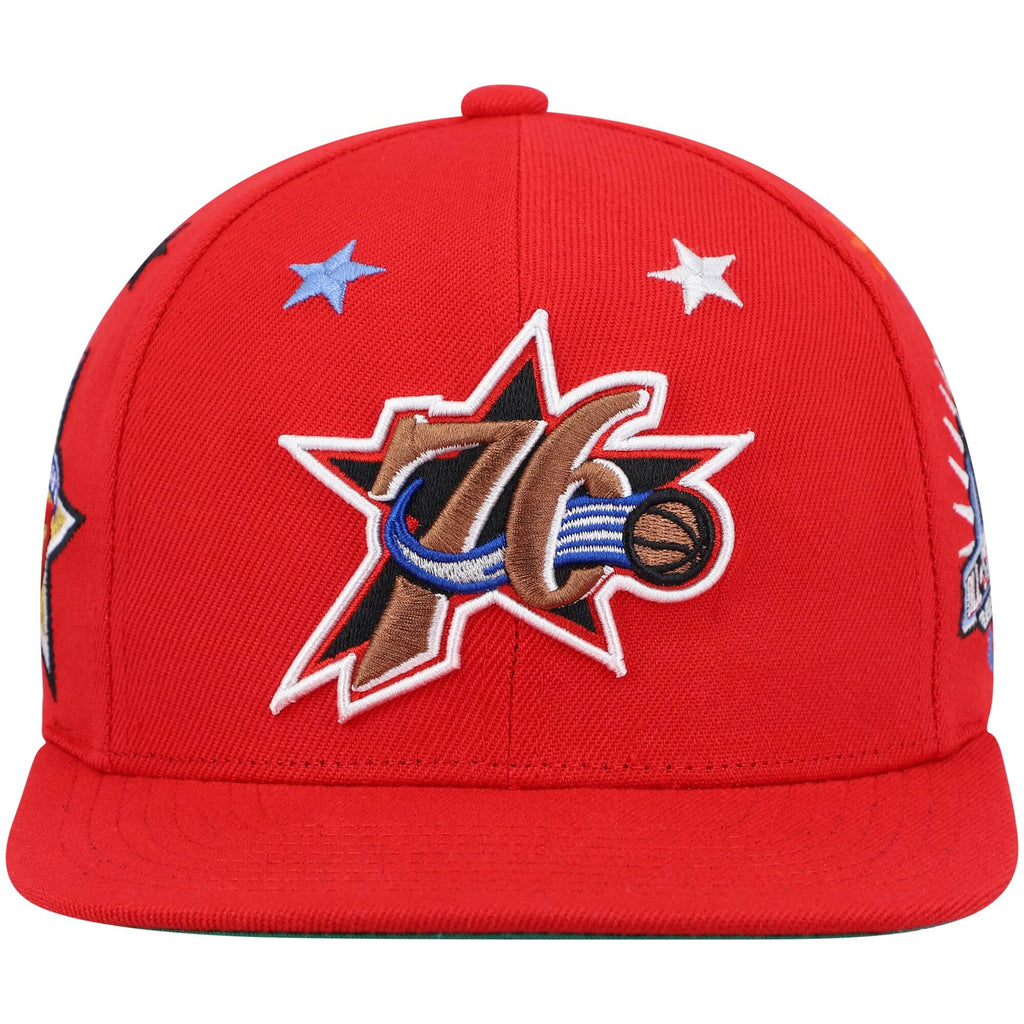 MENS MITCHELL & NESS NBA 1997 TOP STAR SNAPBACK HWC 76ERS - RED