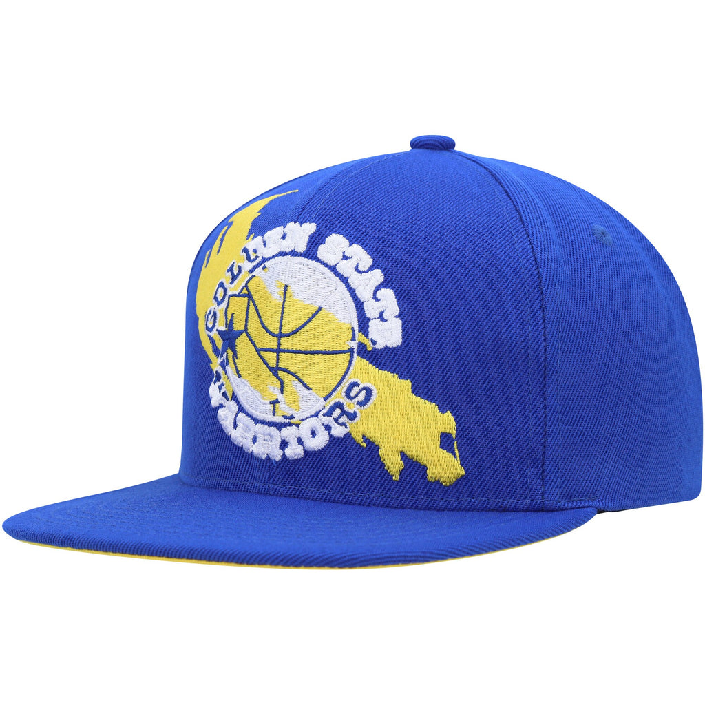 MENS MITCHELL & NESS NBA PAINT BY NUMBER SNAPBACK HWC WARRIORS - BLUE