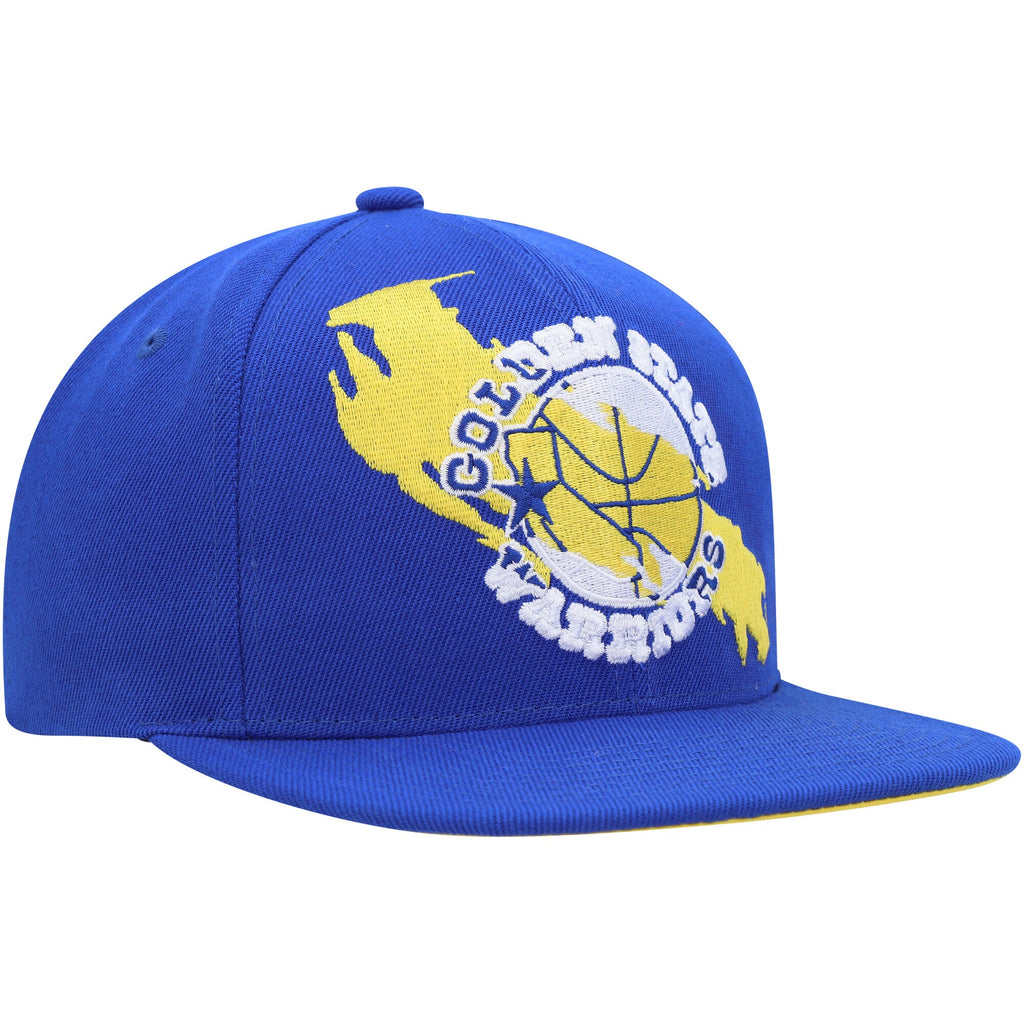 MENS MITCHELL & NESS NBA PAINT BY NUMBER SNAPBACK HWC WARRIORS - BLUE