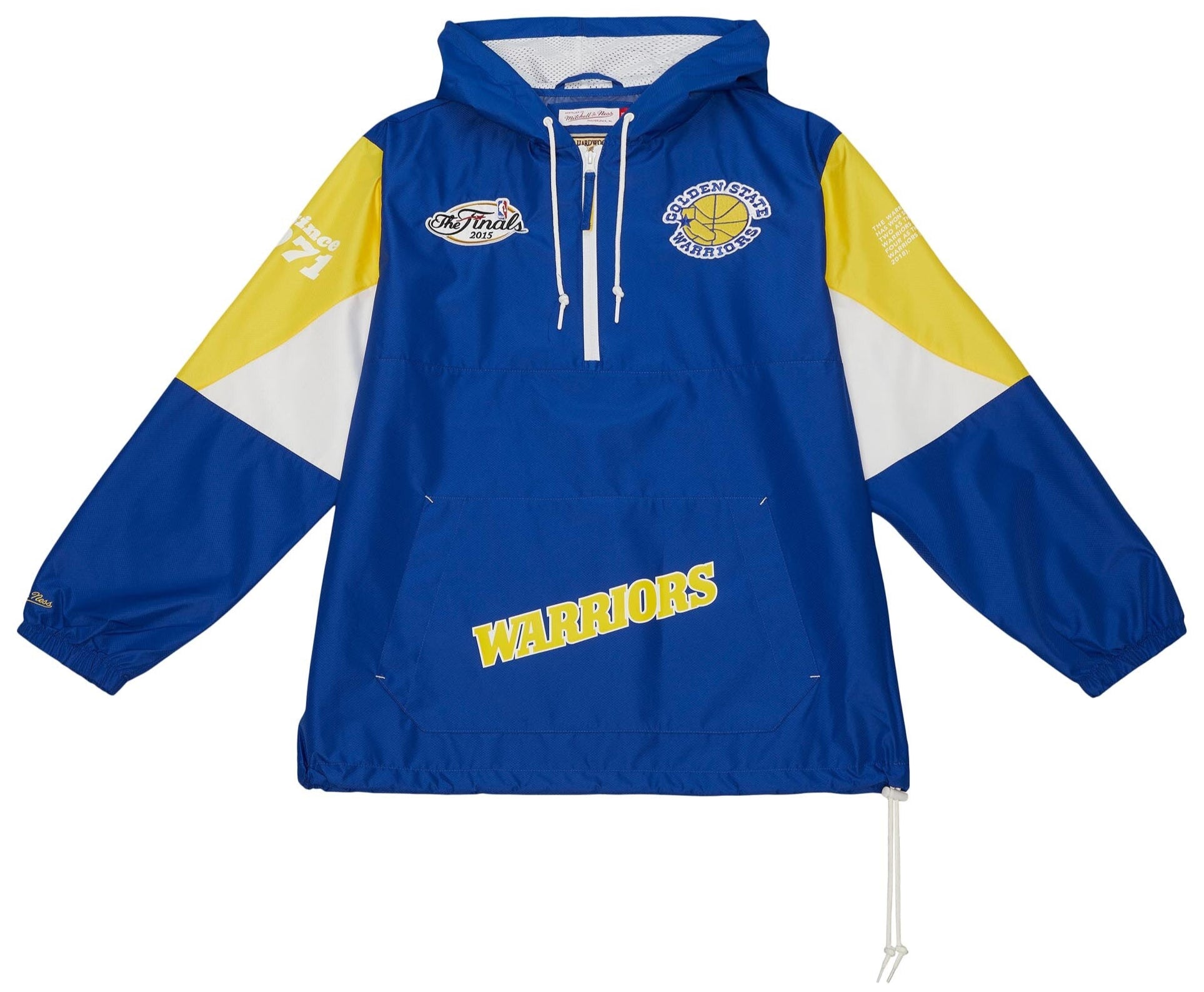 MENS MITCHELL & NESS NBA TEAM ORIGINS PULLOVER ANORAK WARRIORS