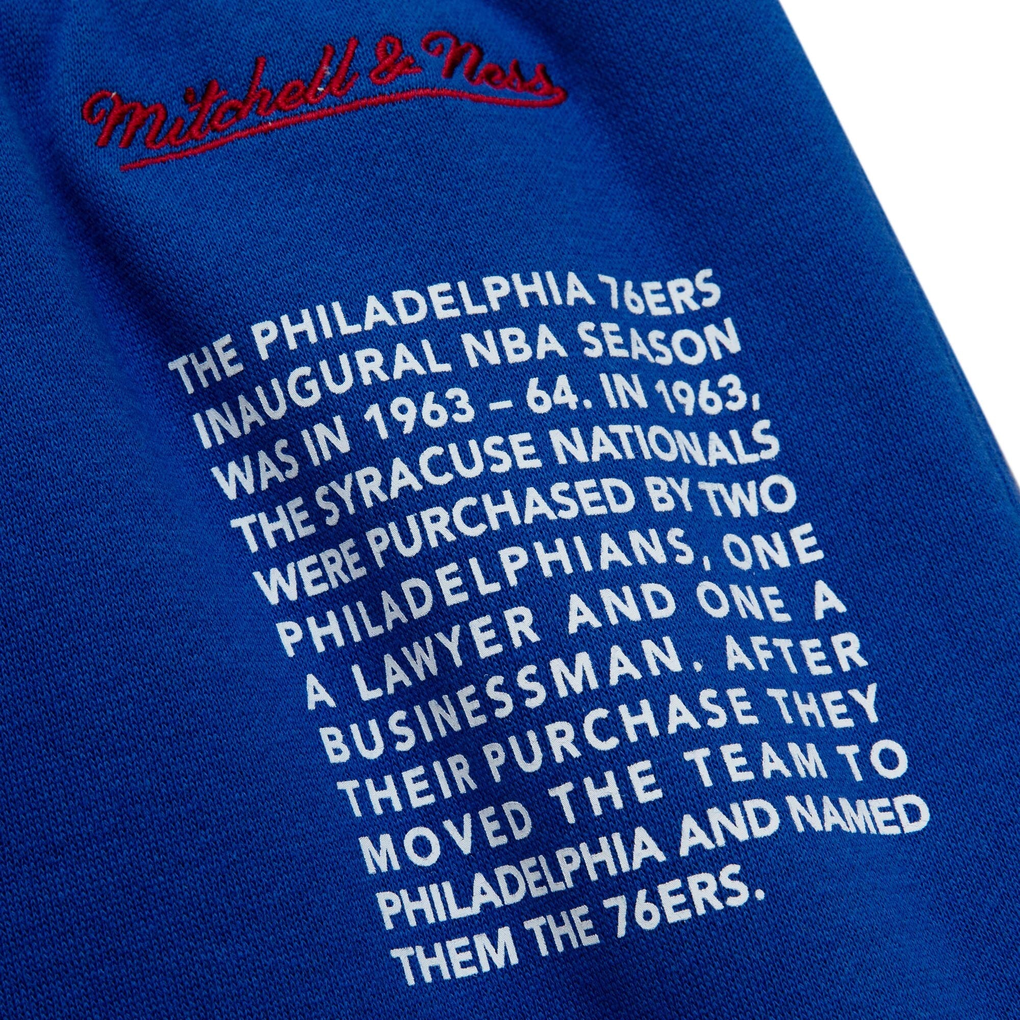 MENS MITCHELL & NESS NBA TEAM ORIGINS FLEECE SHORTS 76ERS