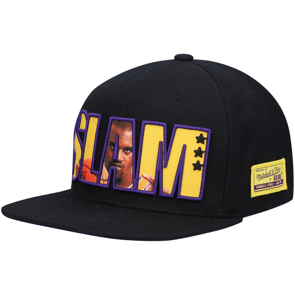 MENS MITCHELL & NESS NBA LA LAKERS SHAQ SLAM CROP SNAPBACK - BLACK