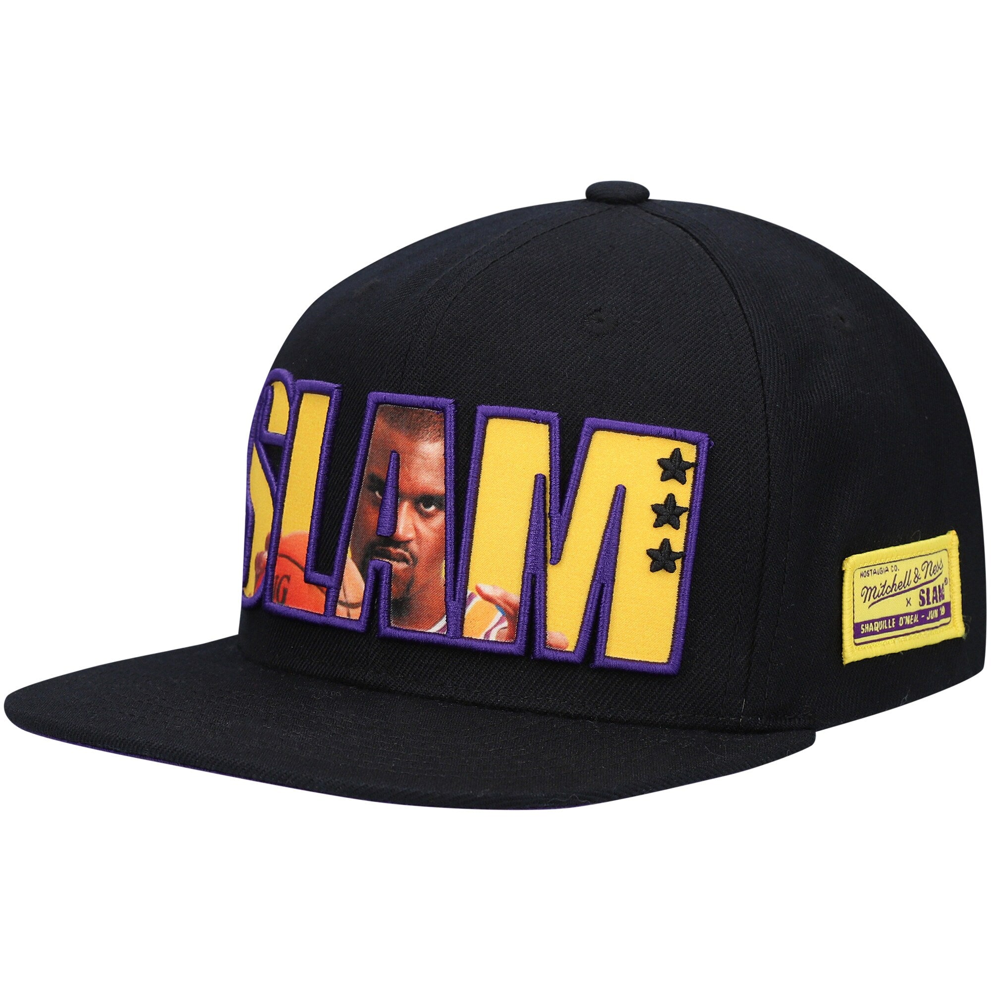 MENS MITCHELL & NESS NBA LA LAKERS SHAQ SLAM CROP SNAPBACK - BLACK