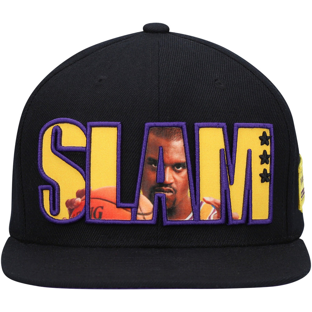 MENS MITCHELL & NESS NBA LA LAKERS SHAQ SLAM CROP SNAPBACK - BLACK