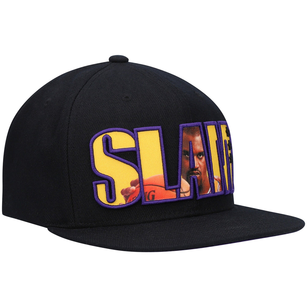 MENS MITCHELL & NESS NBA LA LAKERS SHAQ SLAM CROP SNAPBACK - BLACK
