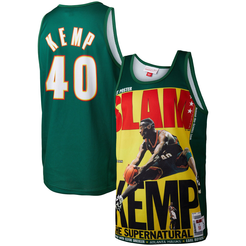 MENS MITCHELL & NESS SLAM SUBLIMATED TANK SUPERSONICS SHAWN KEMP