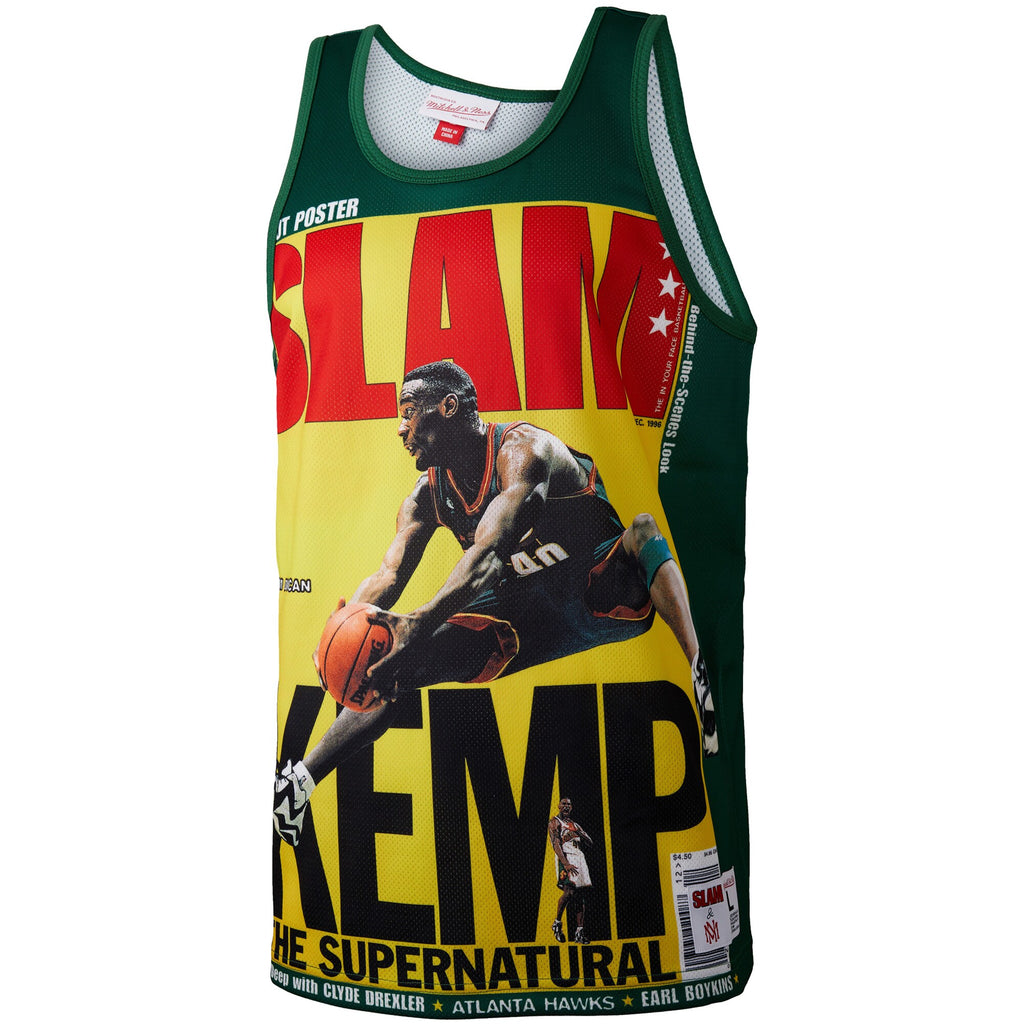 MENS MITCHELL & NESS SLAM SUBLIMATED TANK SUPERSONICS SHAWN KEMP
