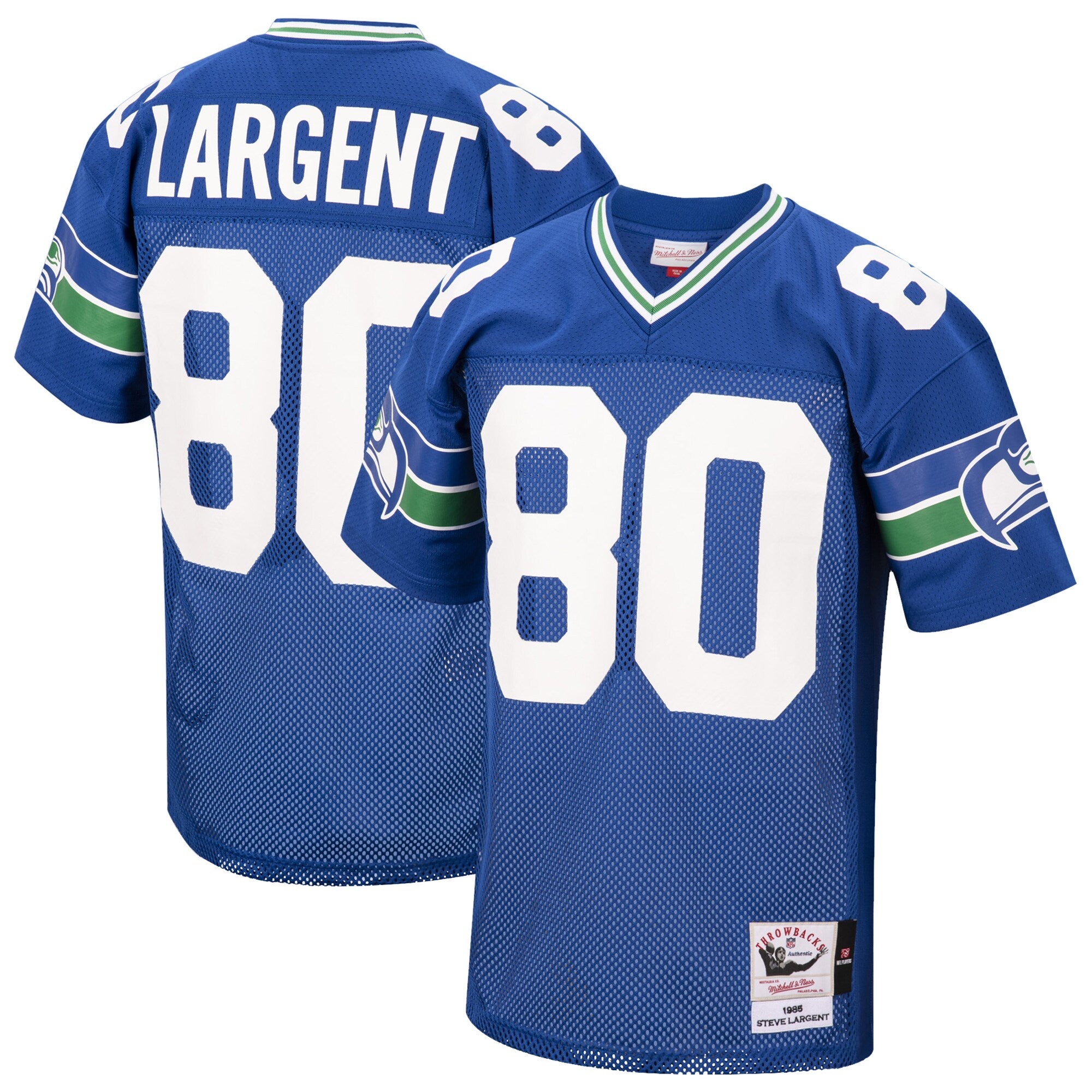 Mens Mitchell & Ness NFL AUTHENTIC JERSEY SEAHAWKS 1985 STEVE LARGENT