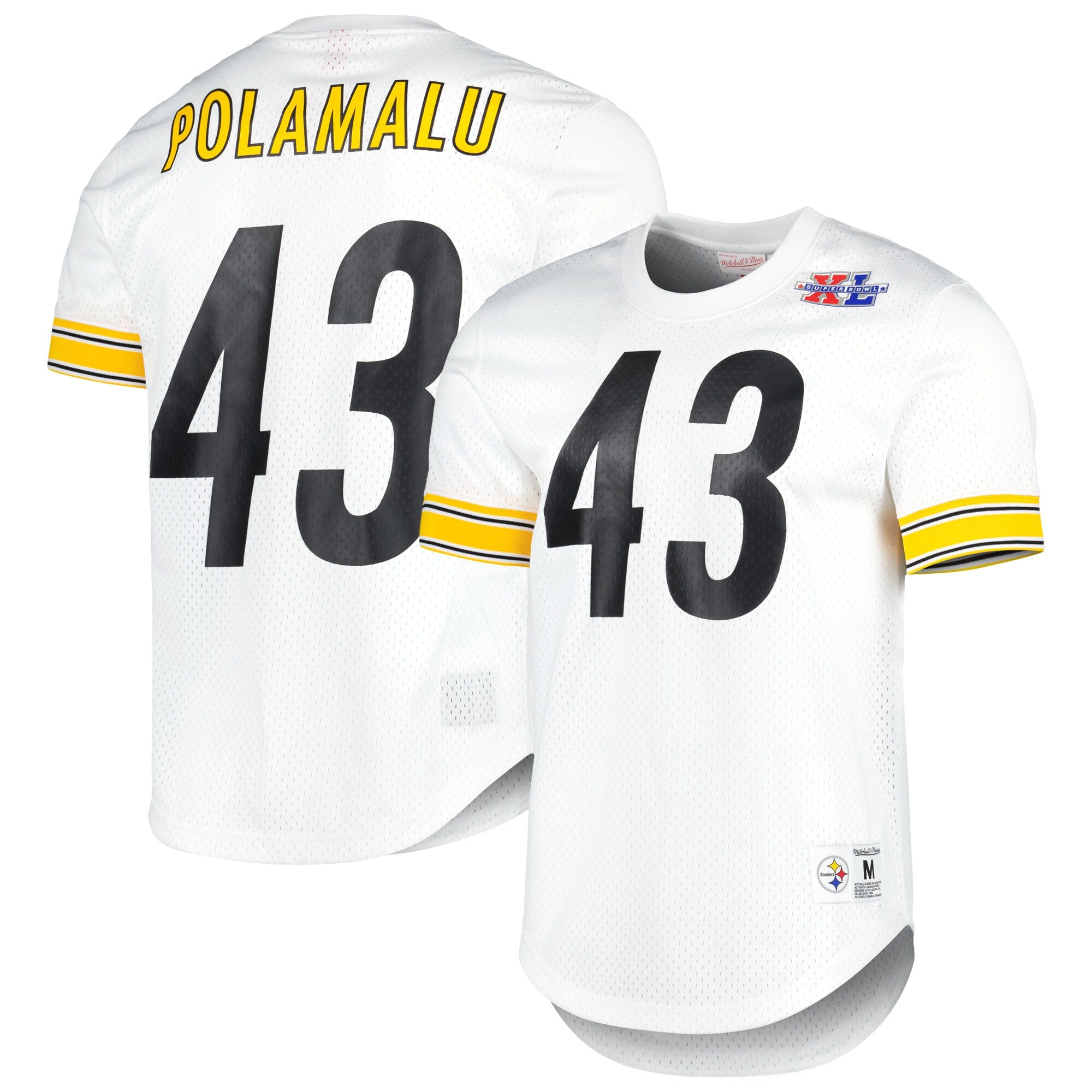 Mens Mitchell & Ness NFL N&N MESH CREWNECK STEELERS 2005 TROY POLAMALU