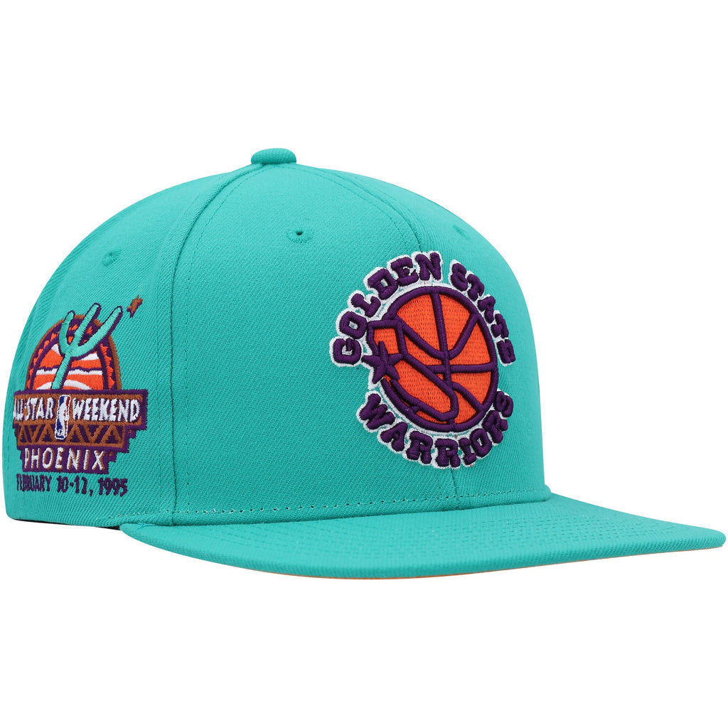 Mens MITCHELL & NESS NBA DESERT GREEN SNAPBACK HWC WARRIORS