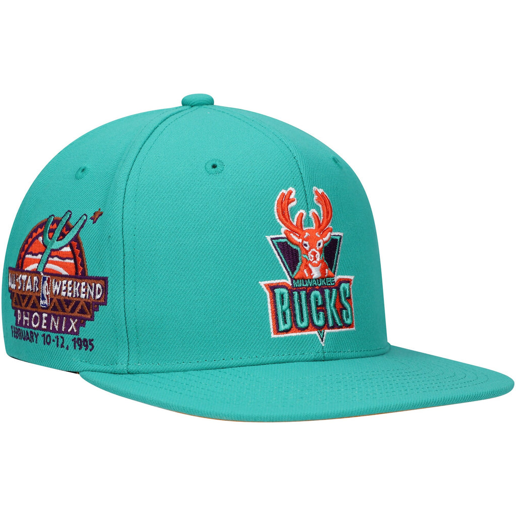 [HHSS5139-MBUYYPPPTEAL] MENS NBA MILWAUKEE BUCKS DESERT GREEN SNAPBACK