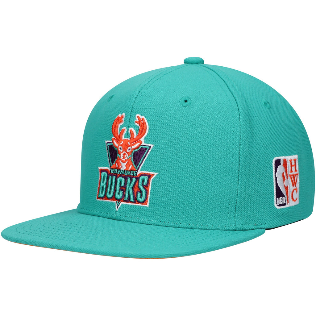 [HHSS5139-MBUYYPPPTEAL] MENS NBA MILWAUKEE BUCKS DESERT GREEN SNAPBACK