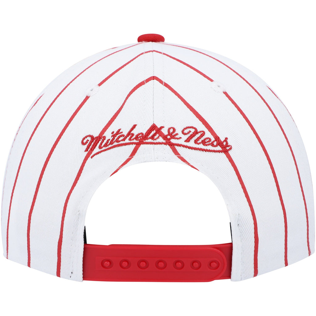 MENS MITCHELL & NESS NBA RETRO PINSTRIPE SNAPBACK HWC 76ERS - WHITE