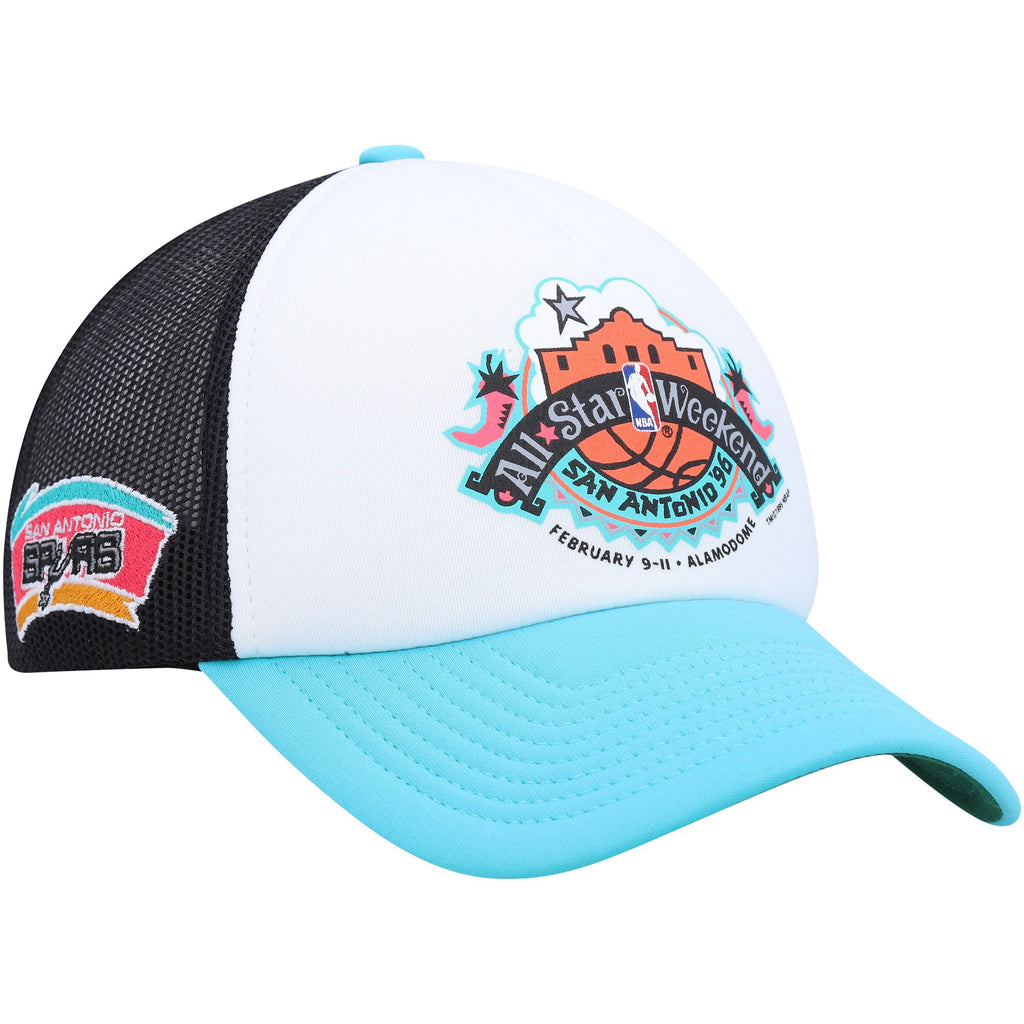 Mens MITCHELL & NESS NBA PARTY TIME TRUCKER SNAPBACK HWC SPURS