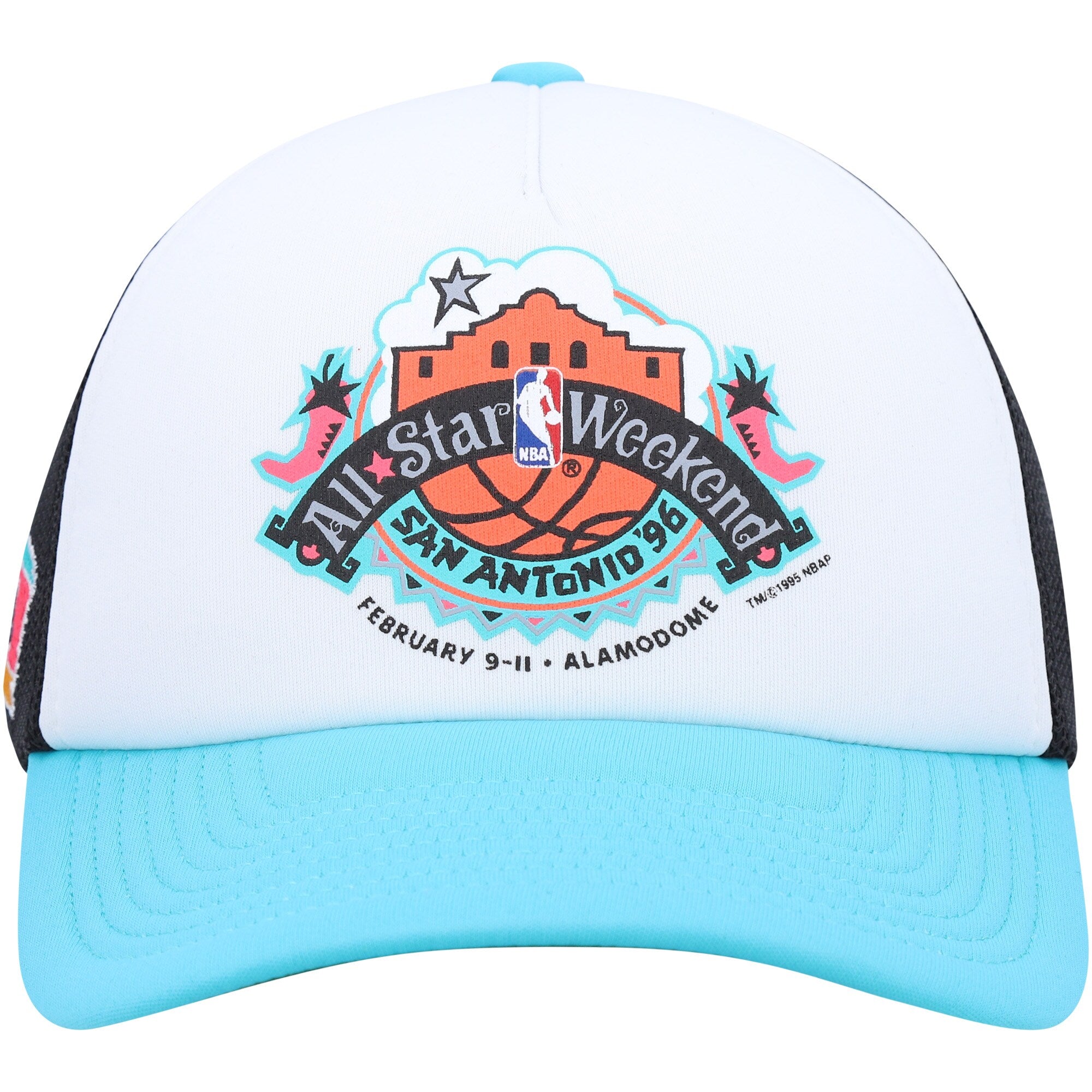 Mens MITCHELL & NESS NBA PARTY TIME TRUCKER SNAPBACK HWC SPURS