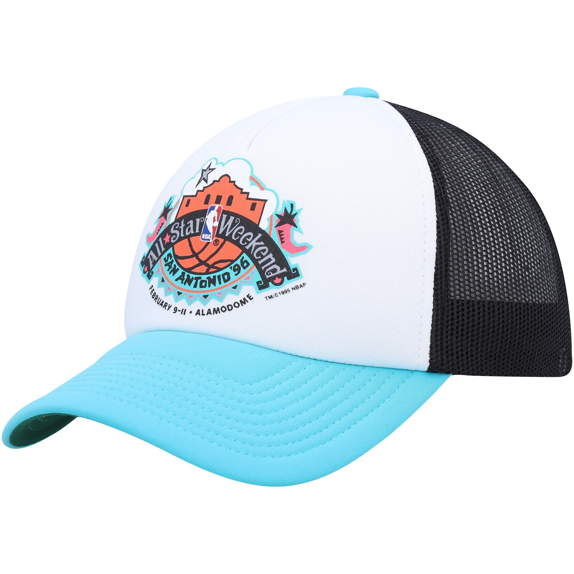 Mens MITCHELL & NESS NBA PARTY TIME TRUCKER SNAPBACK HWC SPURS