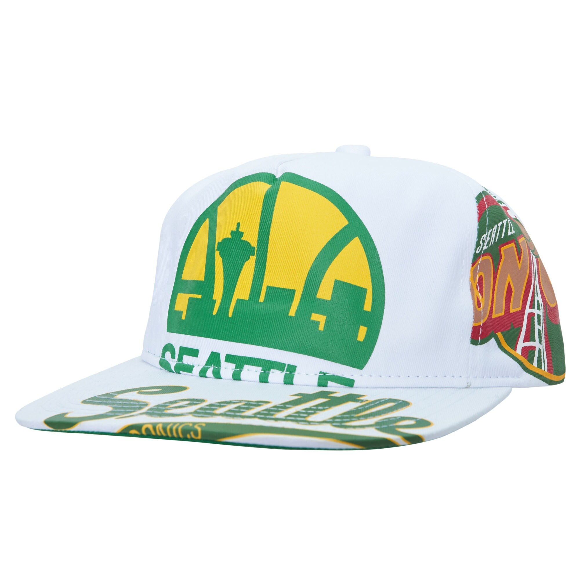 MENS MITCHELL & NESS NBA IN YOUR FACE DEADSTOCK HWC SUPERSONICS - WHITE