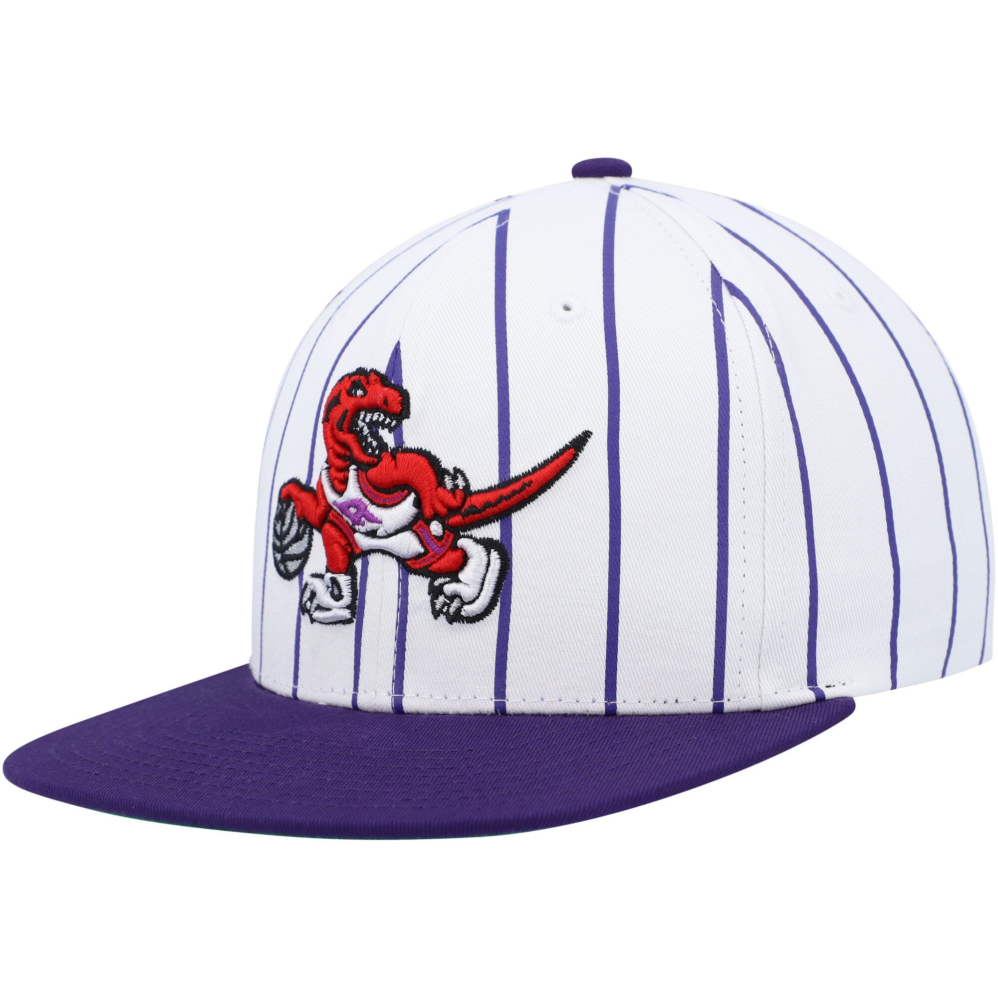 MENS MITCHELL & NESS NBA RETRO PINSTRIPE SNAPBACK HWC RAPTORS - WHITE