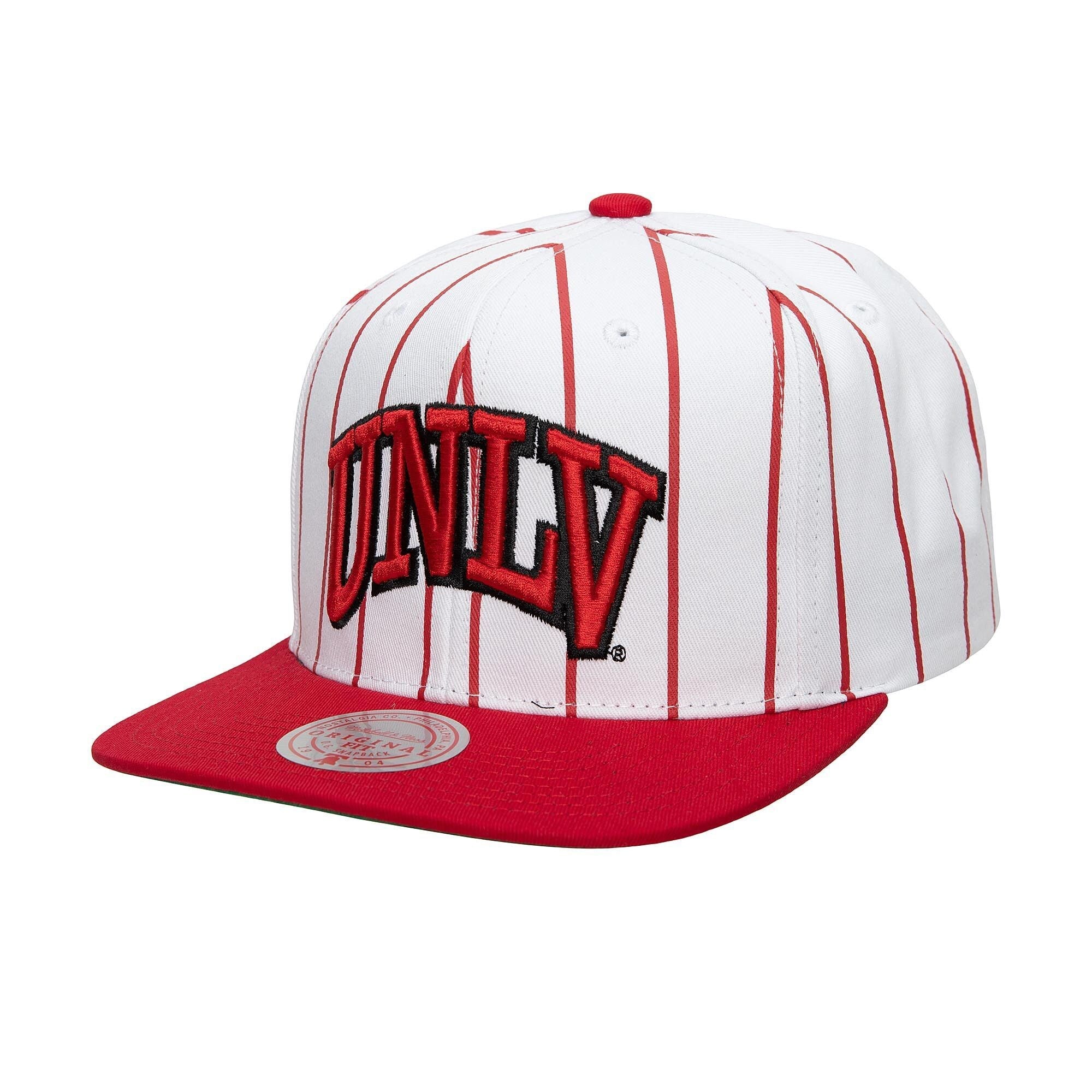 Mens Mitchell & Ness NCAA RETRO PINSTRIPE SNAPBACK UNLV
