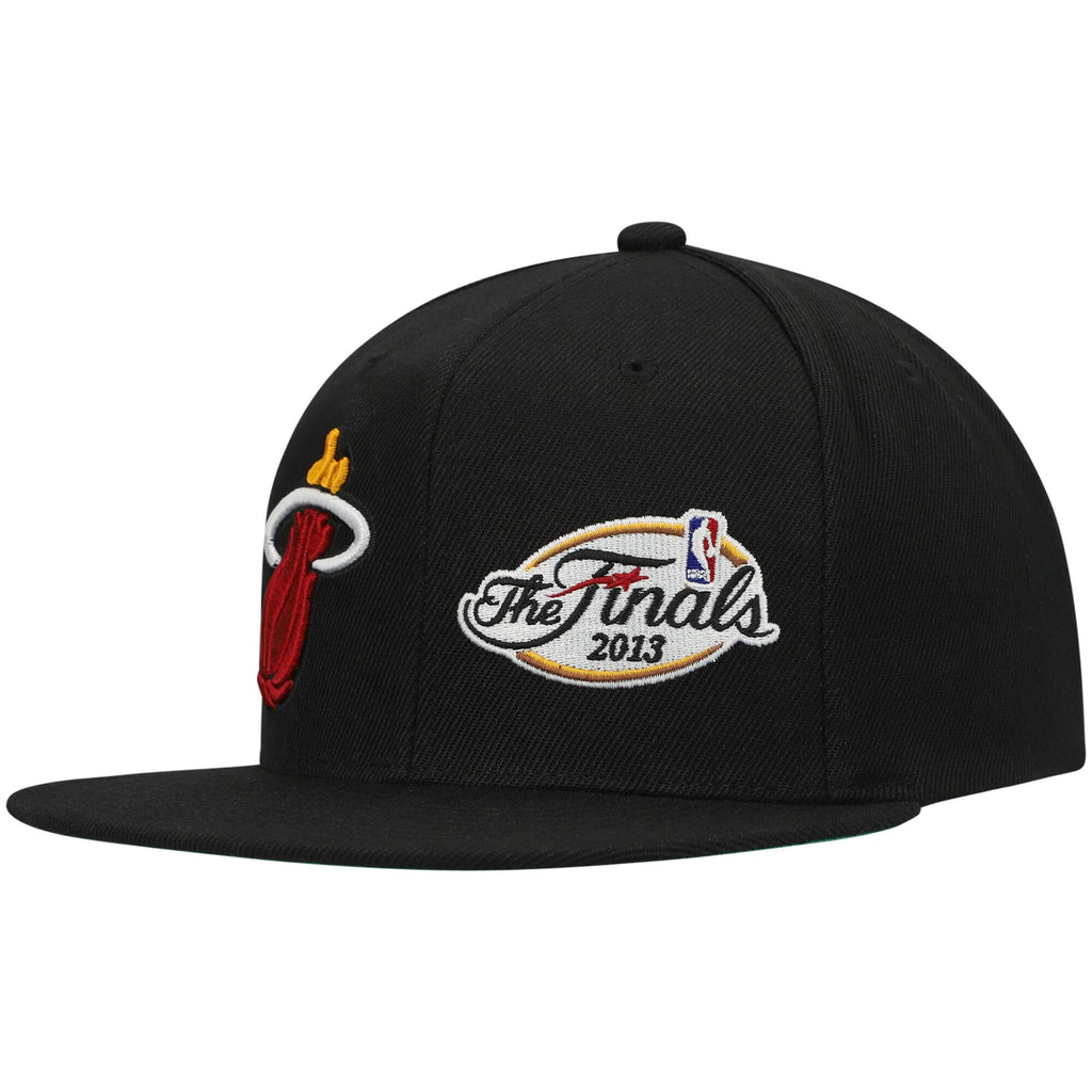 MENS MITCHELL & NESS NBA DUAL WHAMMY SNAPBACK HEAT - BLACK